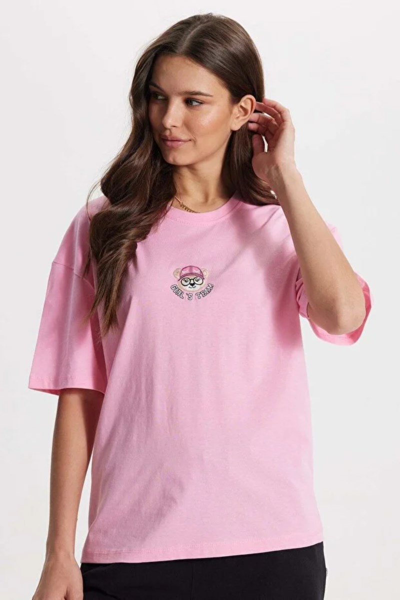 Ayıcık İşlemeli Oversize Tshirt
