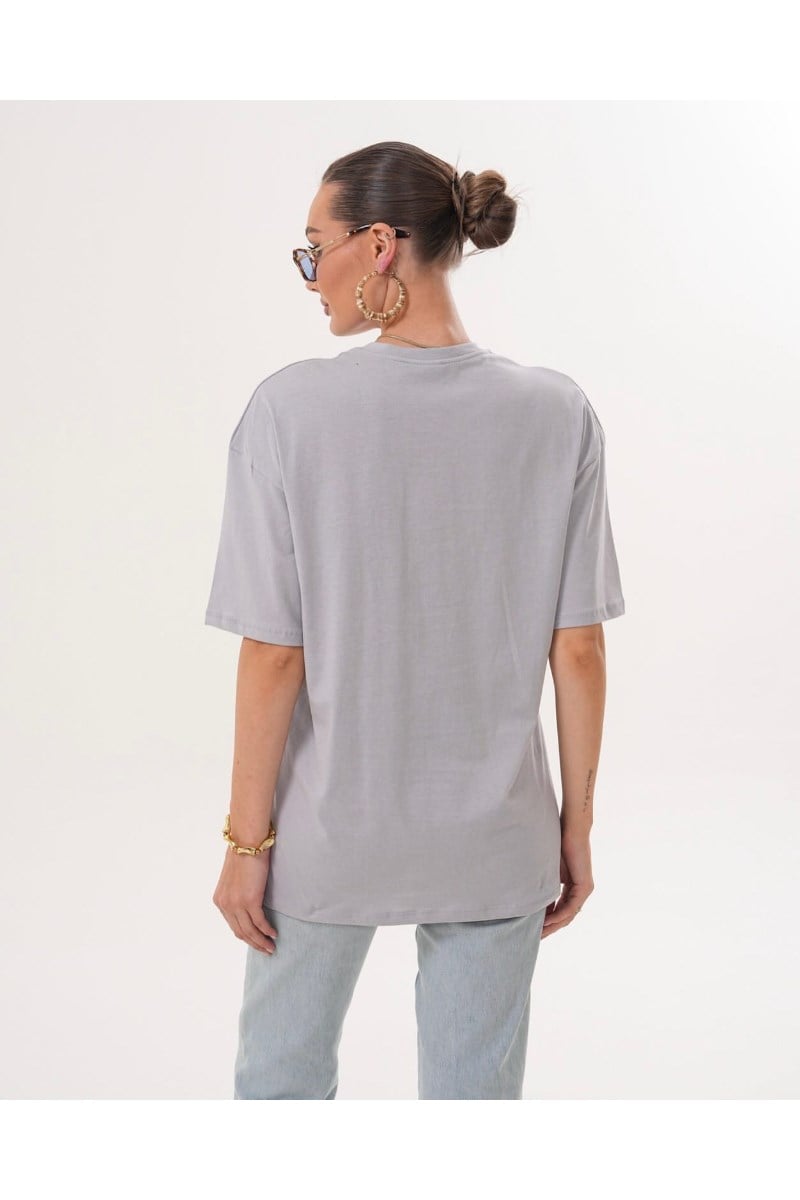 Ayıcık Nakışlı Oversize Tshirt