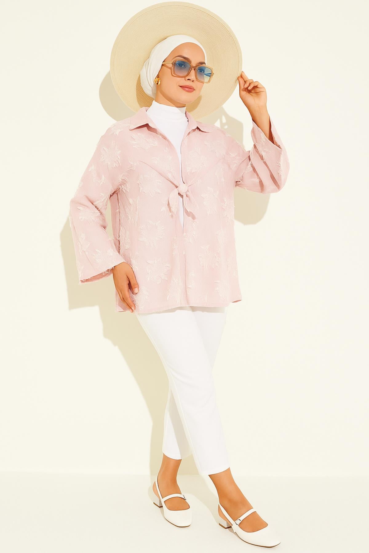 Bağlamalı Nakış İşlemeli Kimono