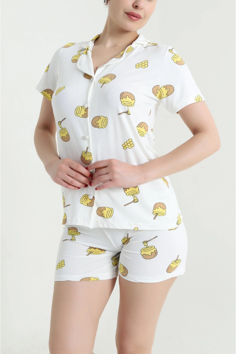 Bal Desenli Milan Şortlu Pijama Takımı