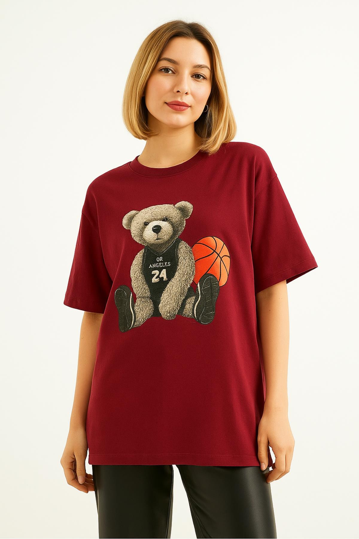 Basketbolcu Ayı Baskılı Tshirt