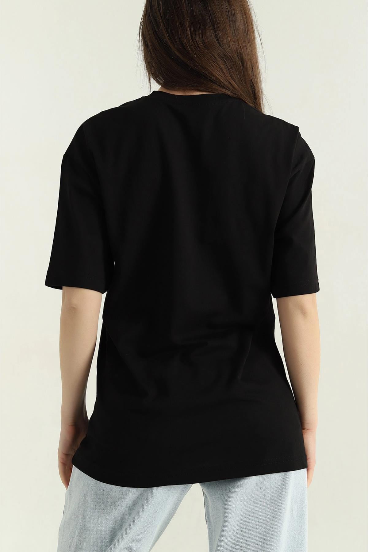 Baskılı Bisiklet Yaka T-shirt