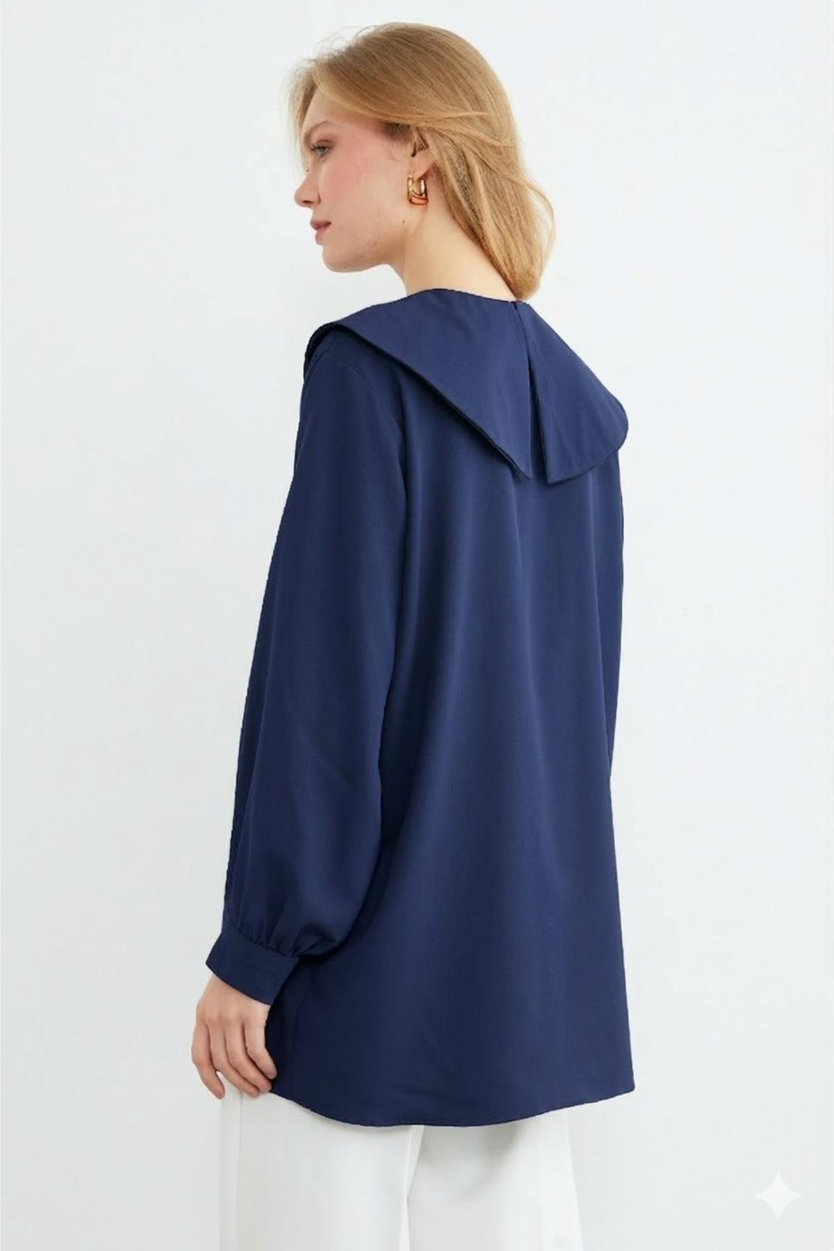 Bebe Yaka Bağlamalı Balon Kol Tunik