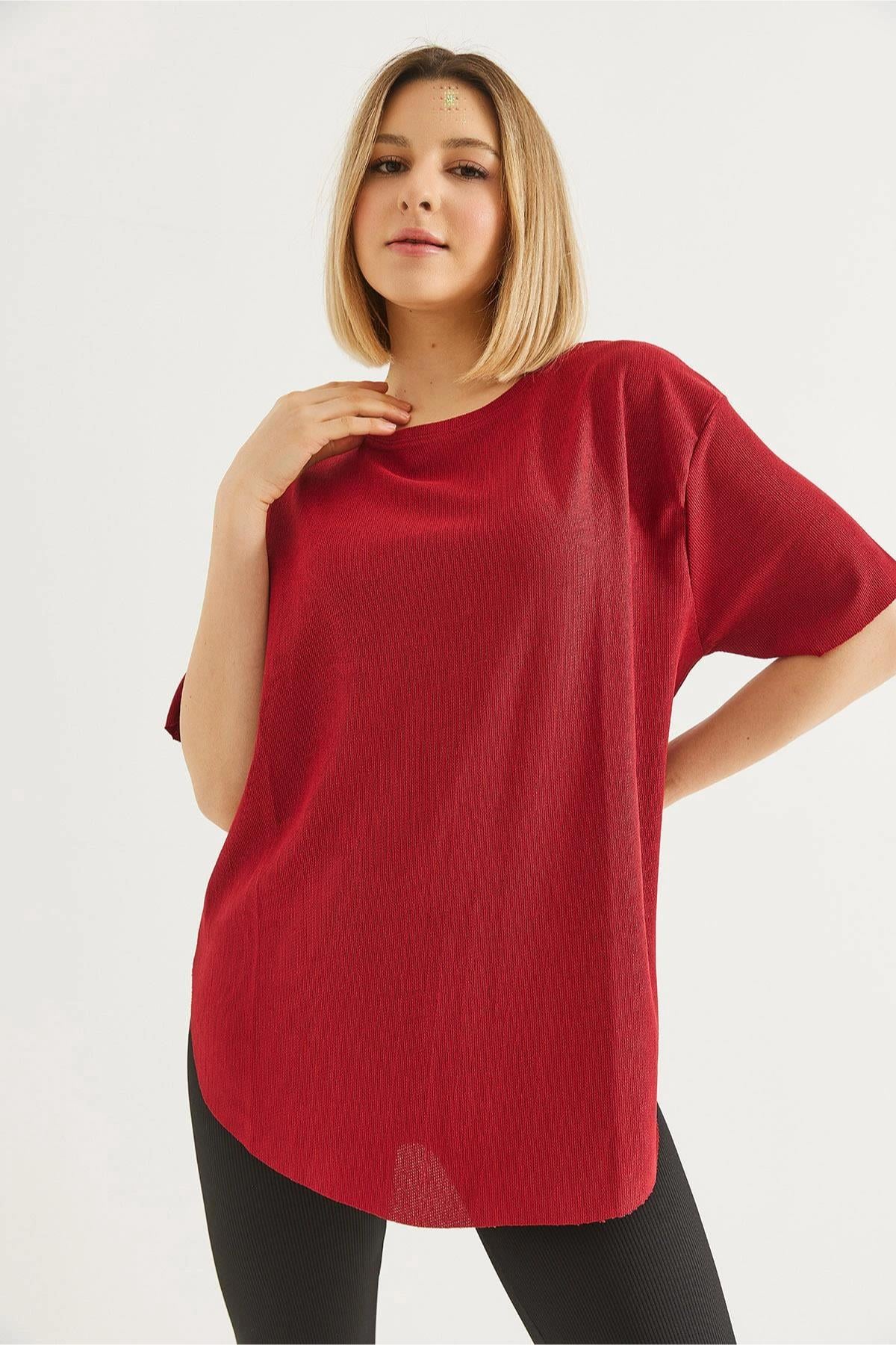 Bisiklet Yaka Oval Kesim Tshirt