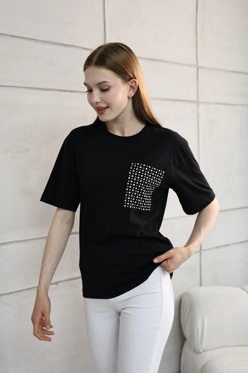 Cebi Taş Detaylı Tshirt