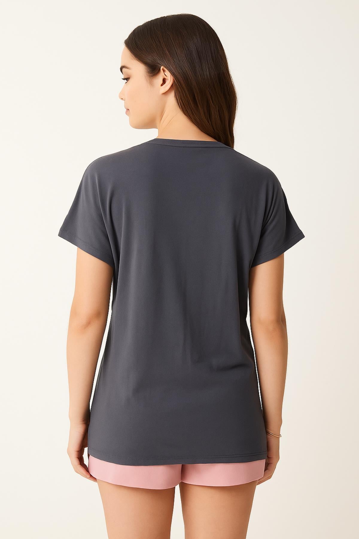 Cherry Baskılı Oversize Tshirt