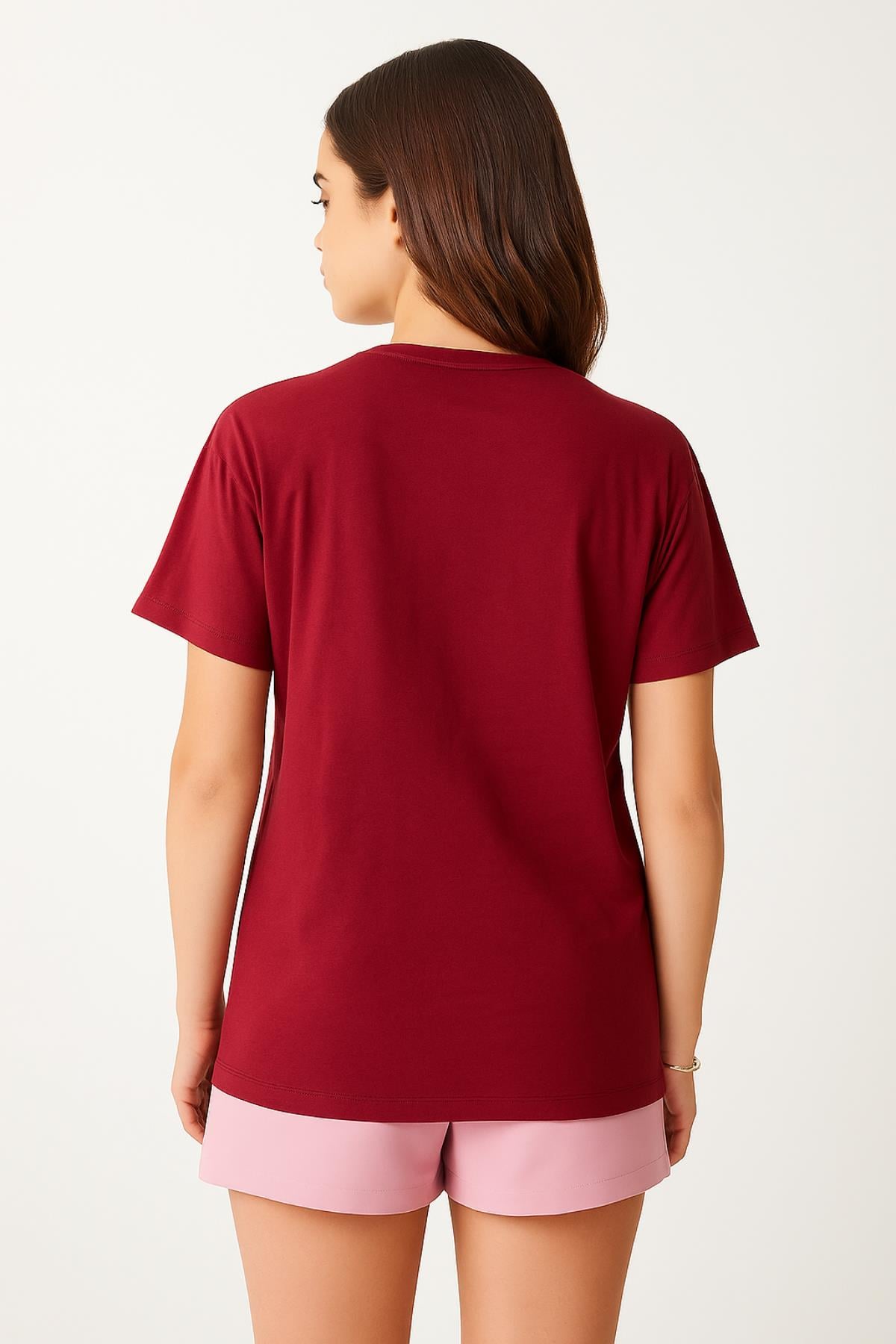 Cherry Baskılı Oversize Tshirt