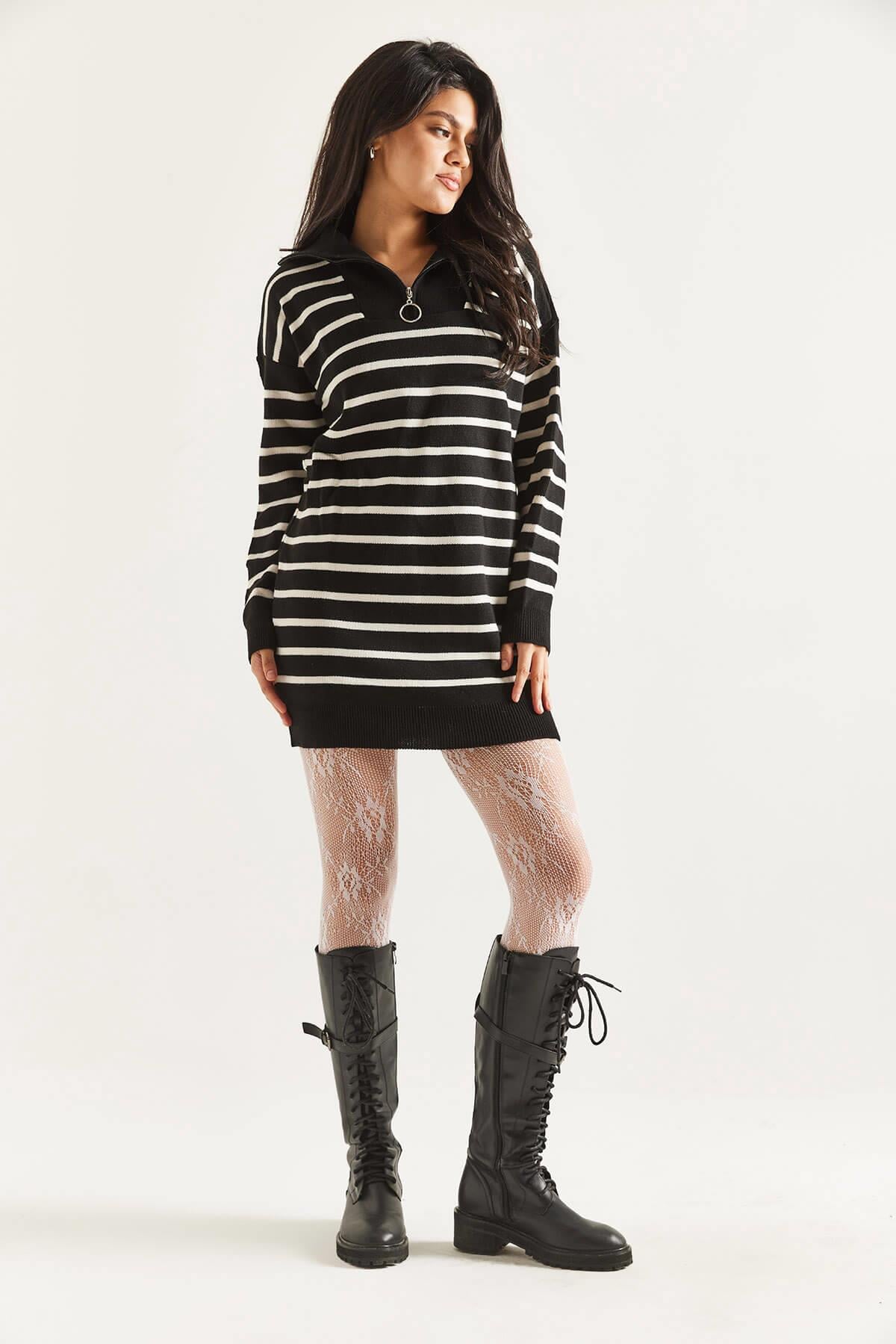 Çizgili Triko Tunik