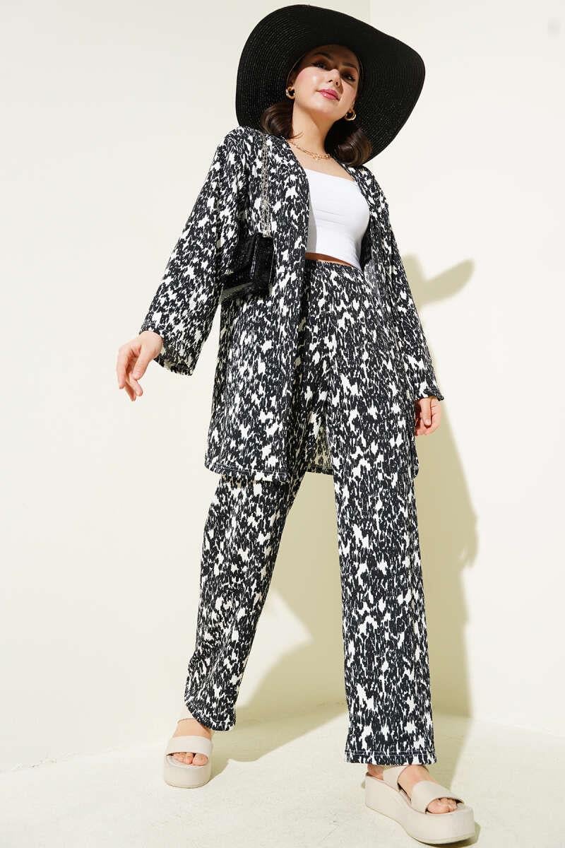 Desenli Bürümcük Kimono Takım