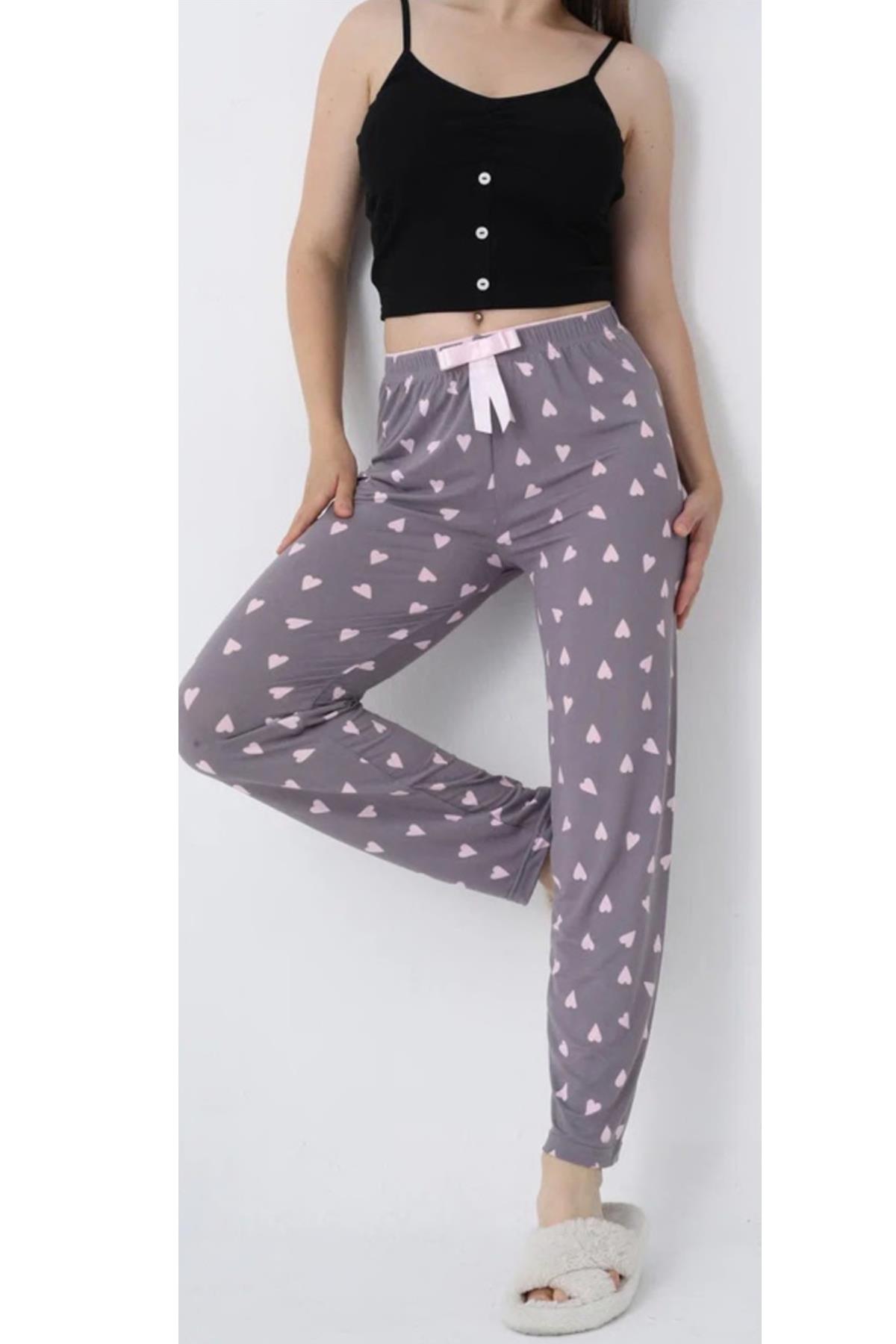 Desenli Milan Kumaş Pijama Altı