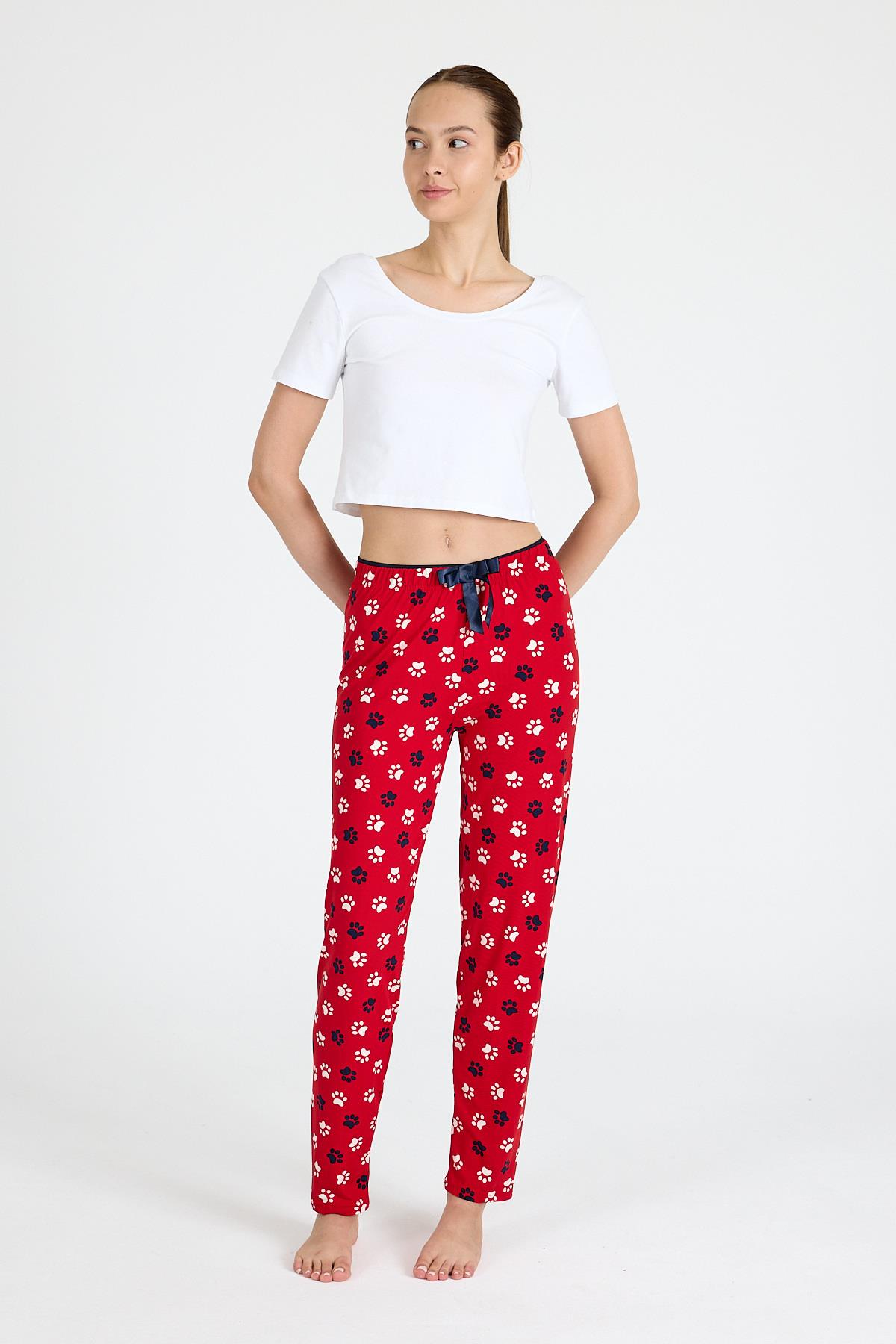 Desenli Milan Kumaş Pijama Altı