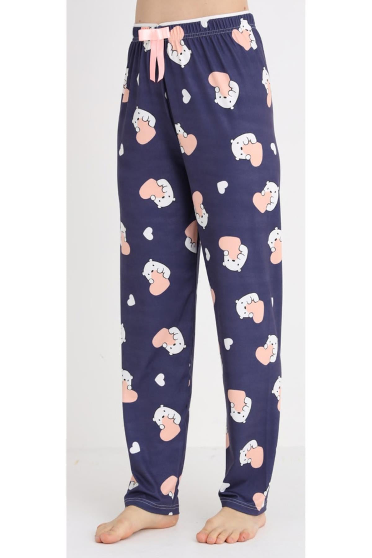 Desenli Milan Kumaş Pijama Altı