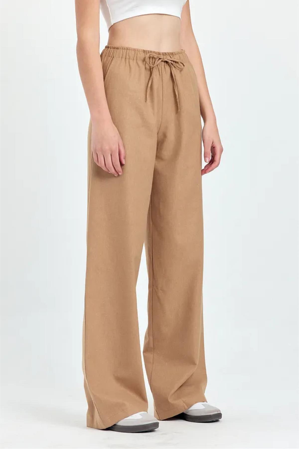 Düşük Bel Tencel Kumaş Salaş Pantolon
