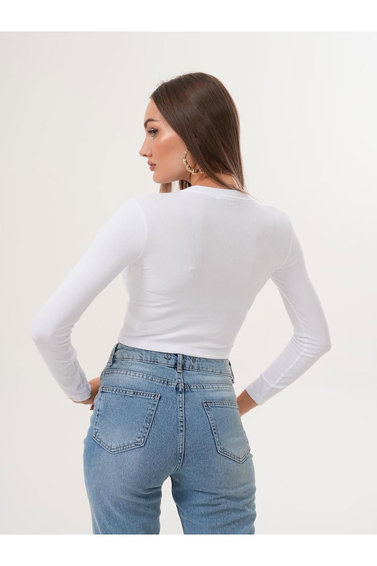 Düz Basic Kaşkorse Kumaş Bisiklet Yaka Body