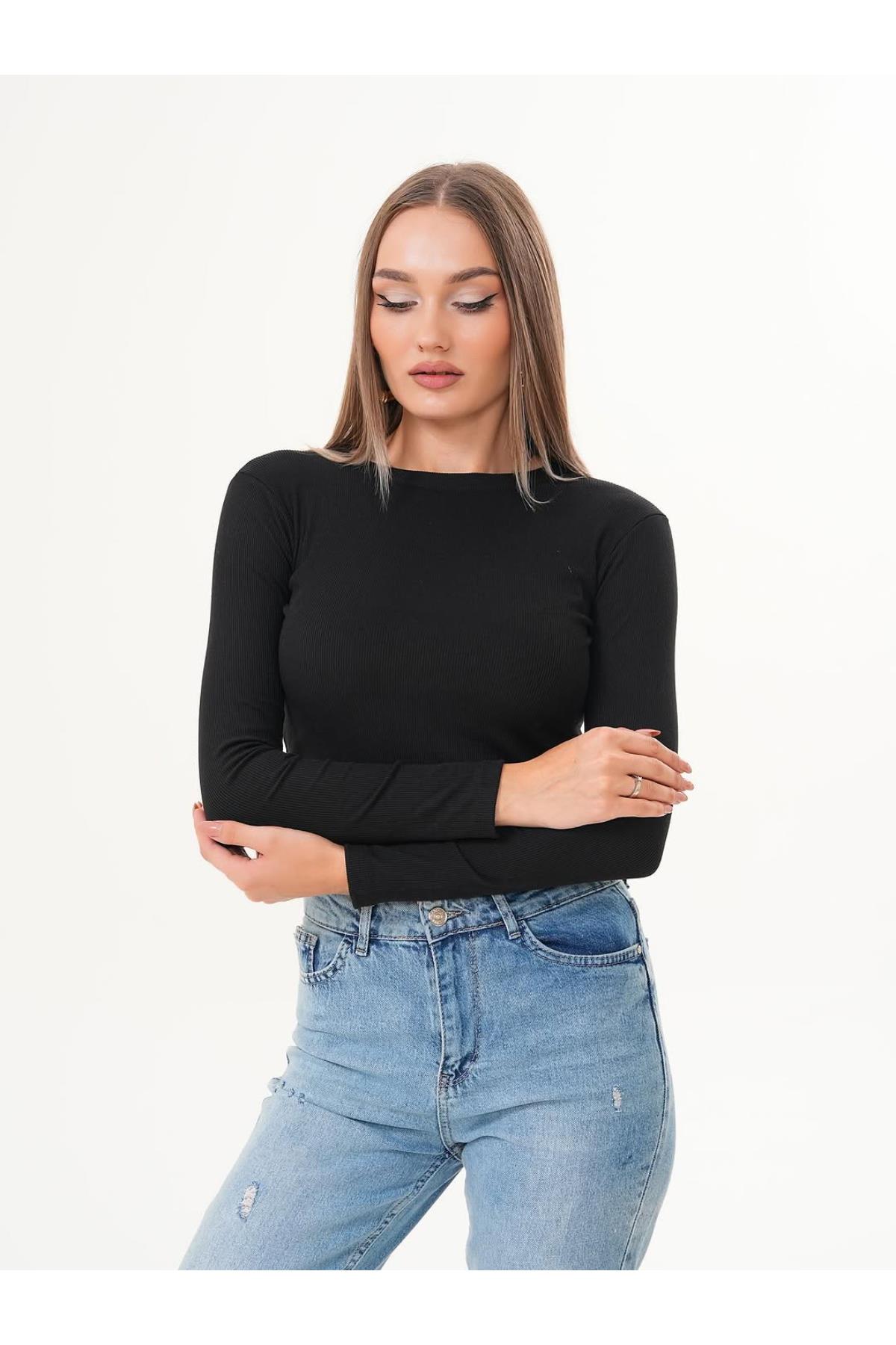 Düz Basic Kaşkorse Kumaş Bisiklet Yaka Body