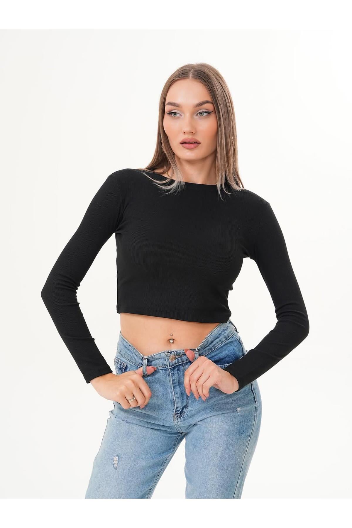 Düz Basic Kaşkorse Kumaş Bisiklet Yaka Body