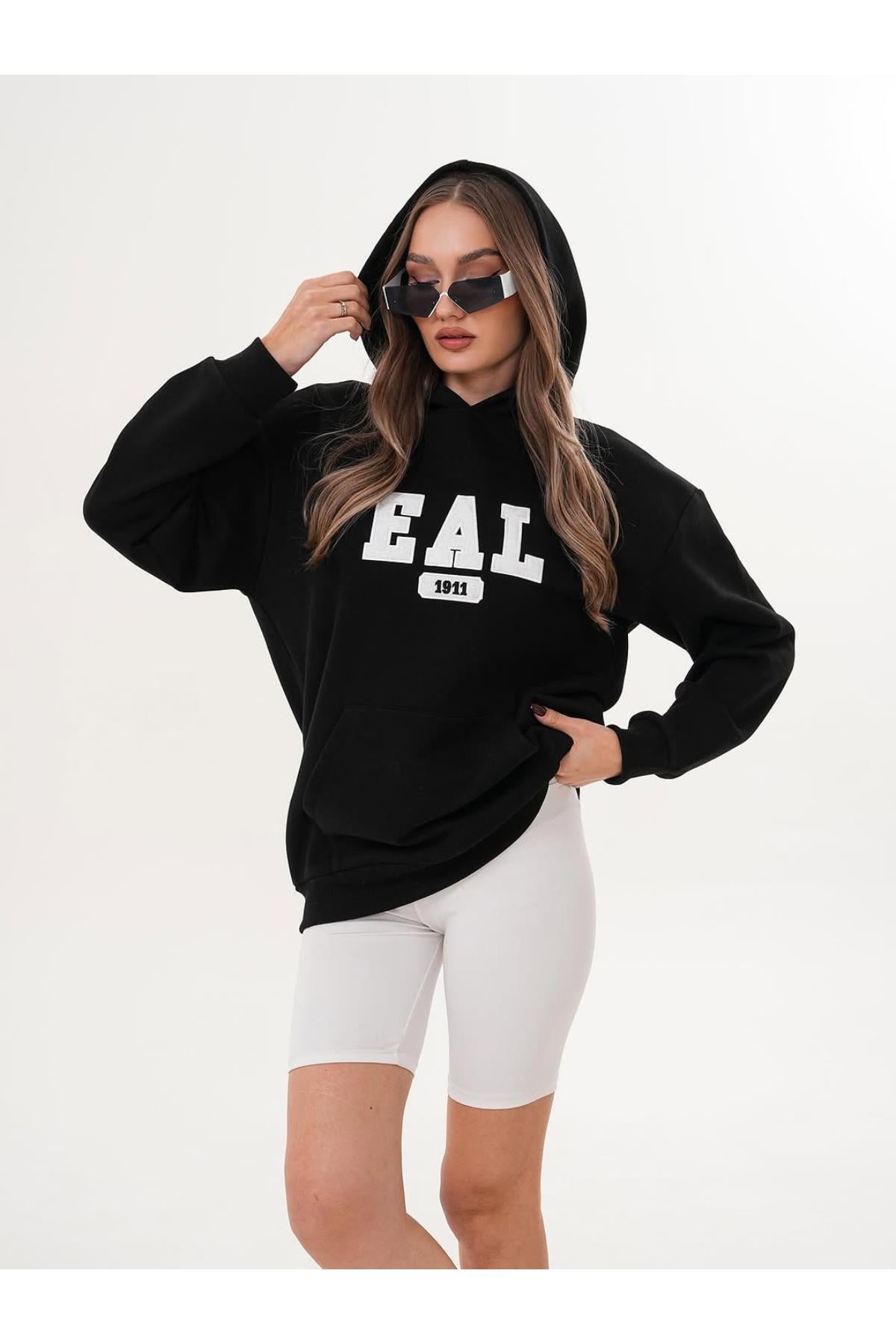 EAL Nakış İşlemeli Kapüşonlu Sweatshirt