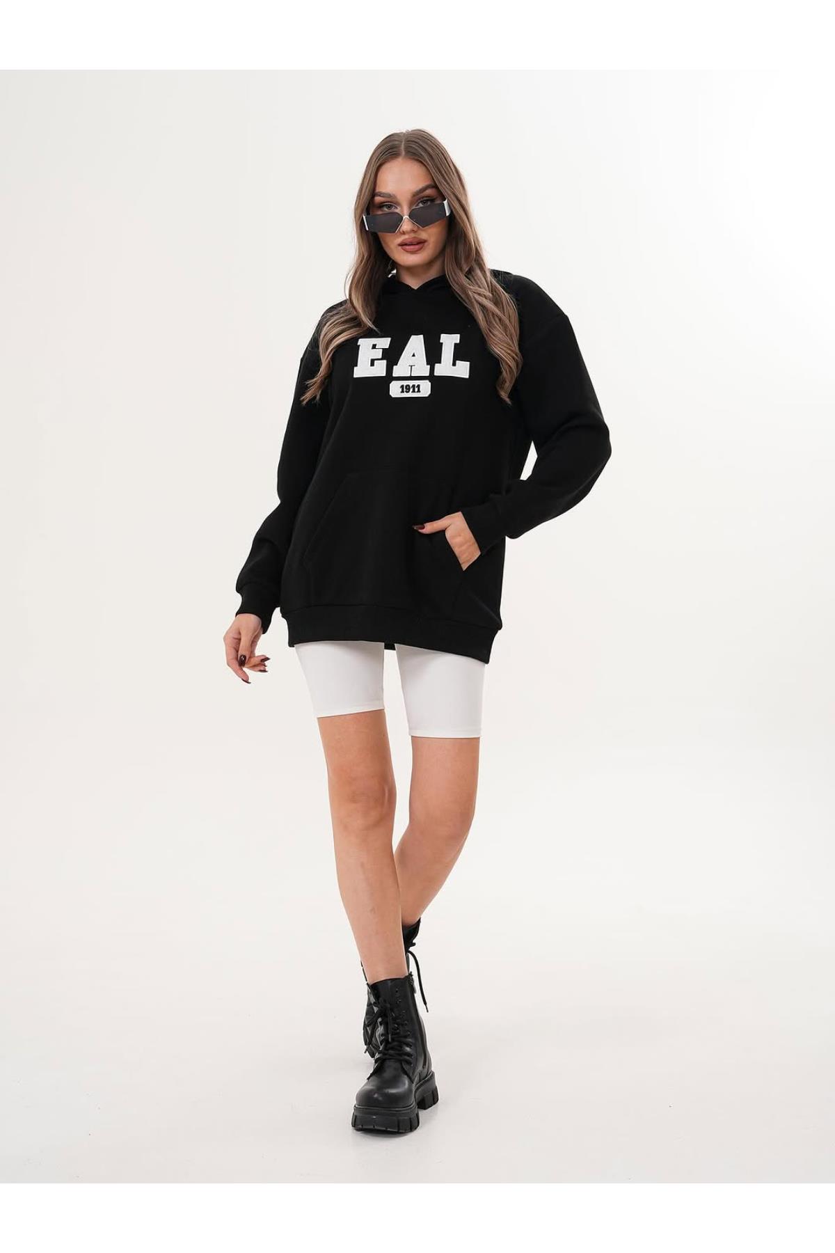EAL Nakış İşlemeli Kapüşonlu Sweatshirt