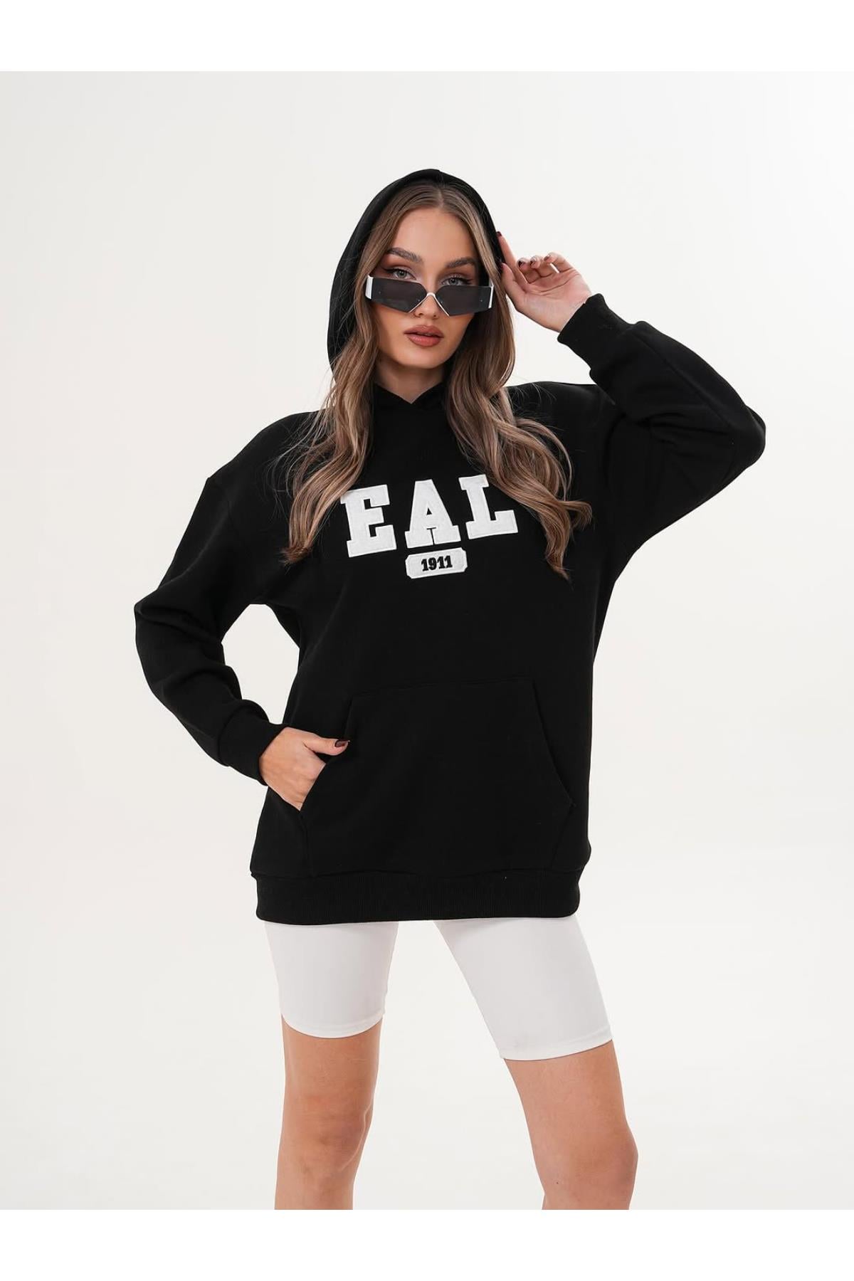 EAL Nakış İşlemeli Kapüşonlu Sweatshirt