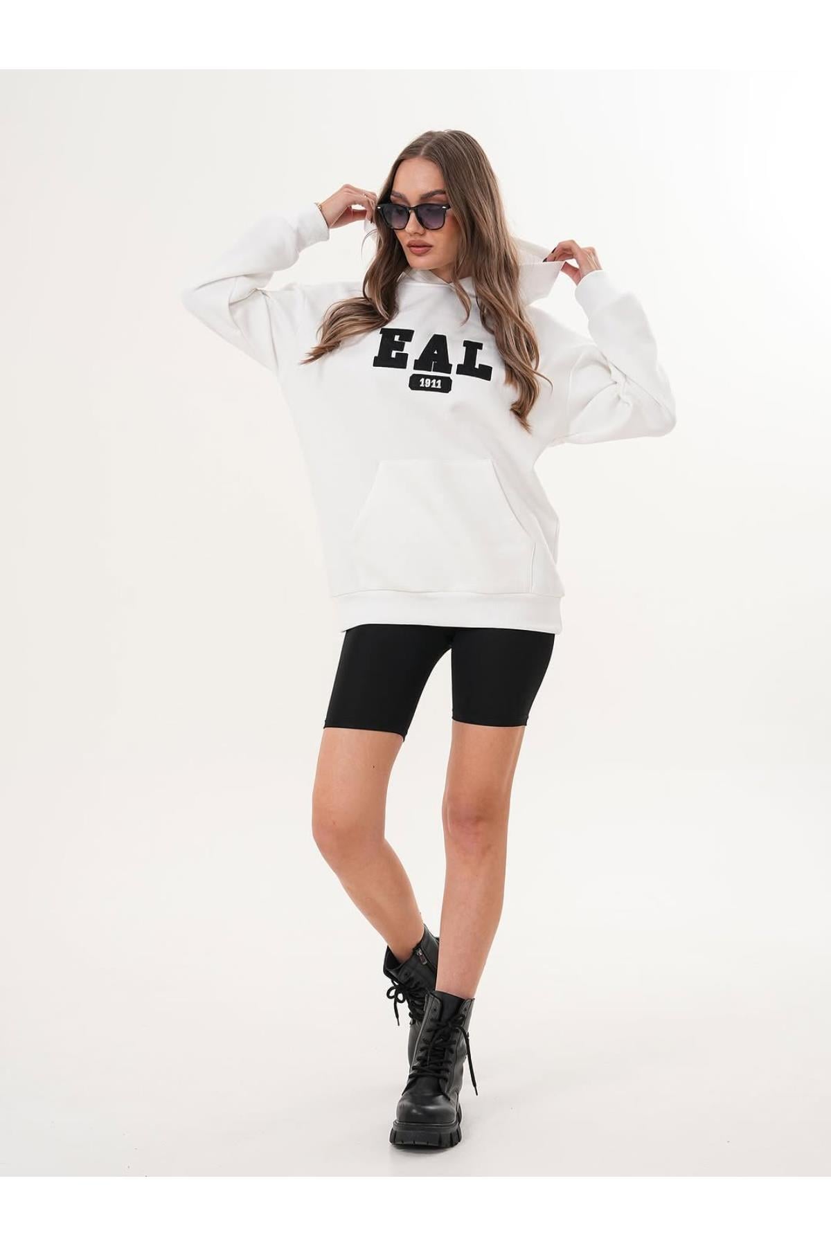 EAL Nakış İşlemeli Kapüşonlu Sweatshirt
