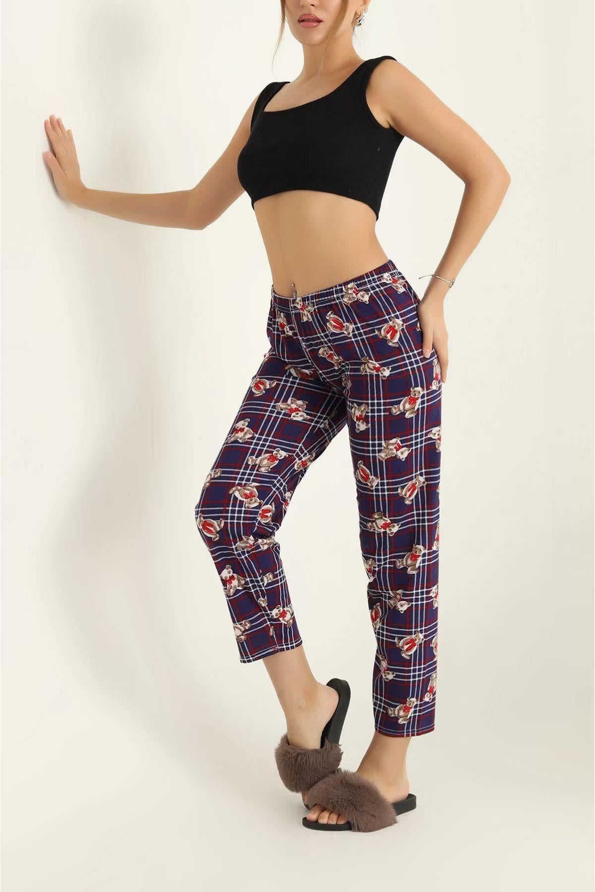 Ekose Ayıcıklı Pijama Altı
