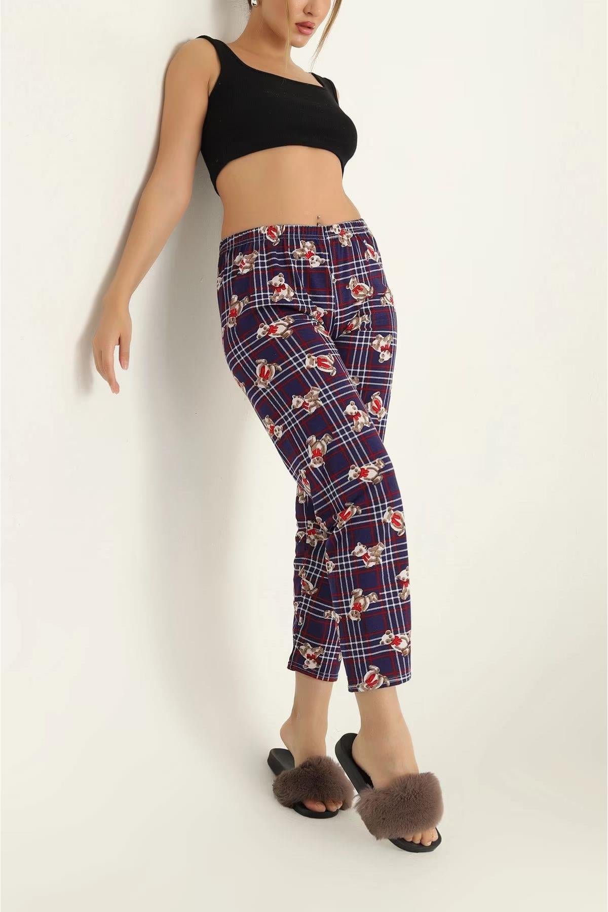Ekose Ayıcıklı Pijama Altı