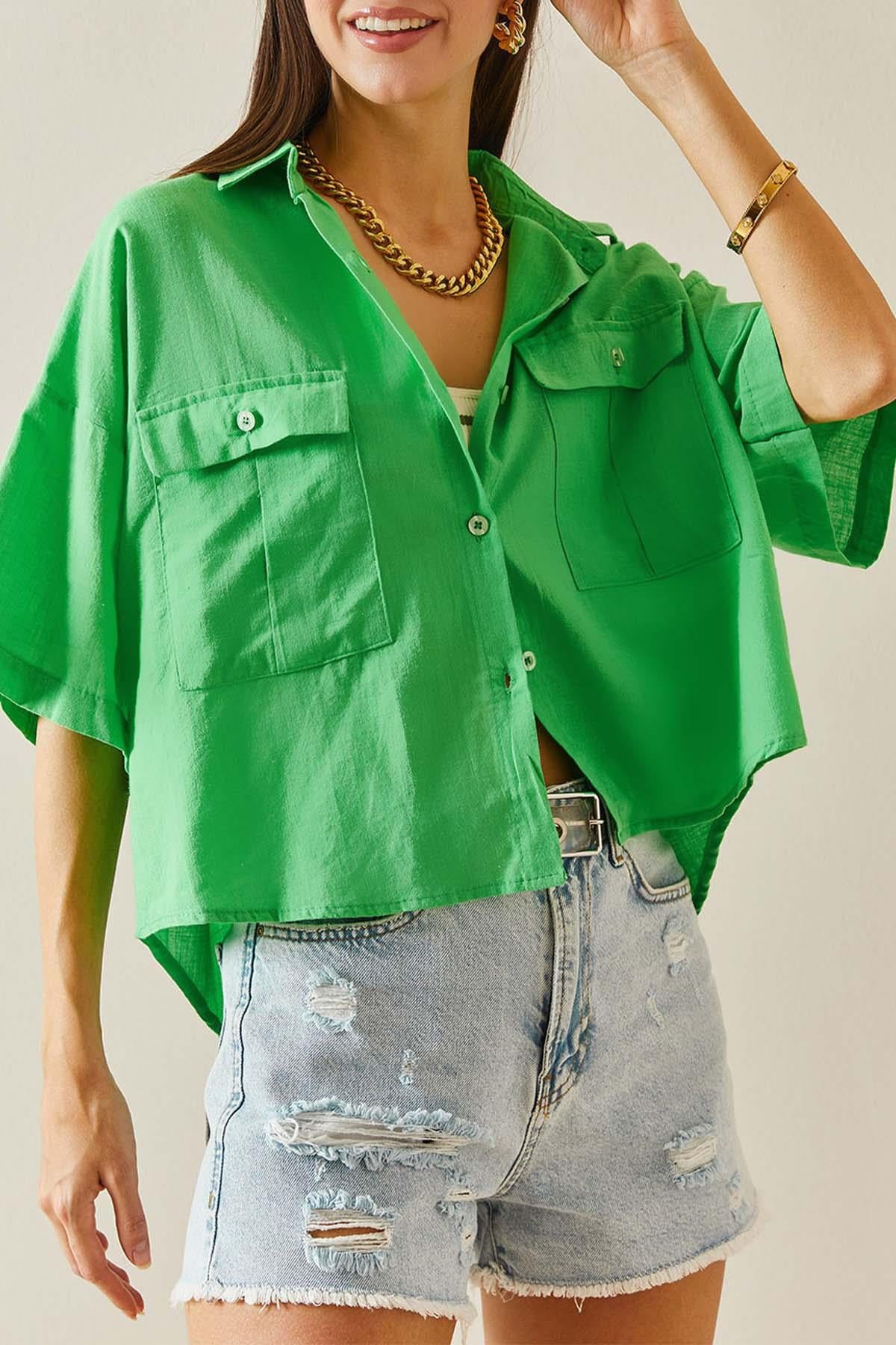 Fakir Kol Çift Cep Gömlek