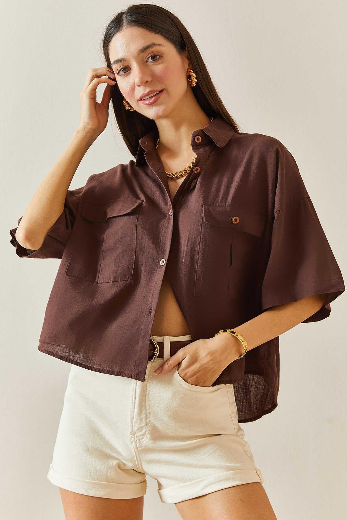 Fakir Kol Çift Cep Gömlek