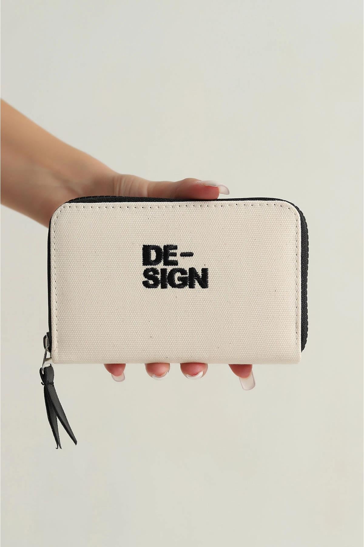 Fermuarlı De-Sign Yazılı Cüzdan