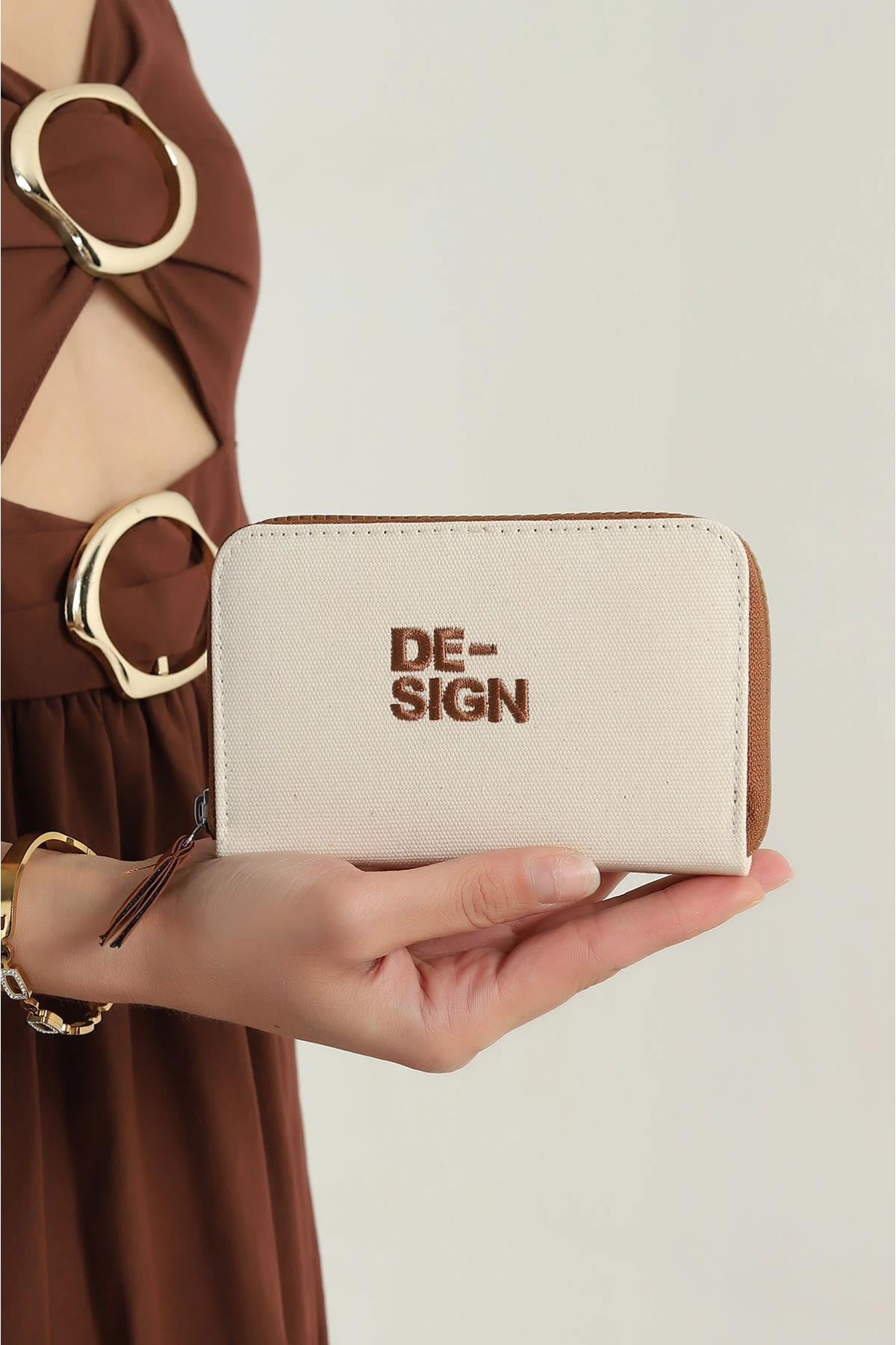 Fermuarlı De-Sign Yazılı Cüzdan
