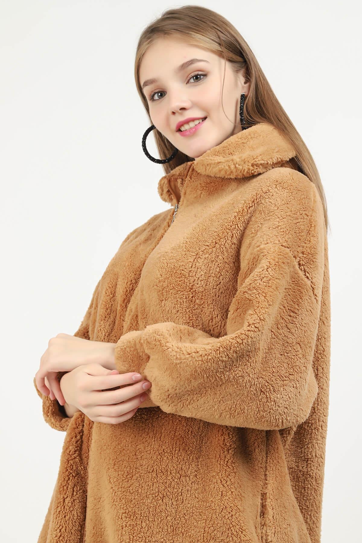 Fermuarlı Peluş Hırka
