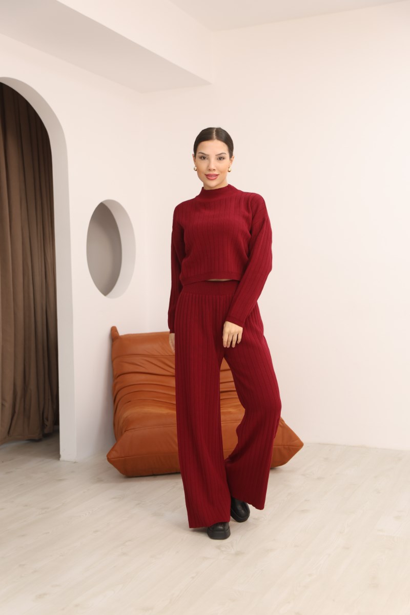 Fitilli Crop Pantolon İkili Takım