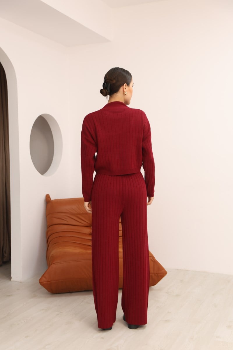 Fitilli Crop Pantolon İkili Takım