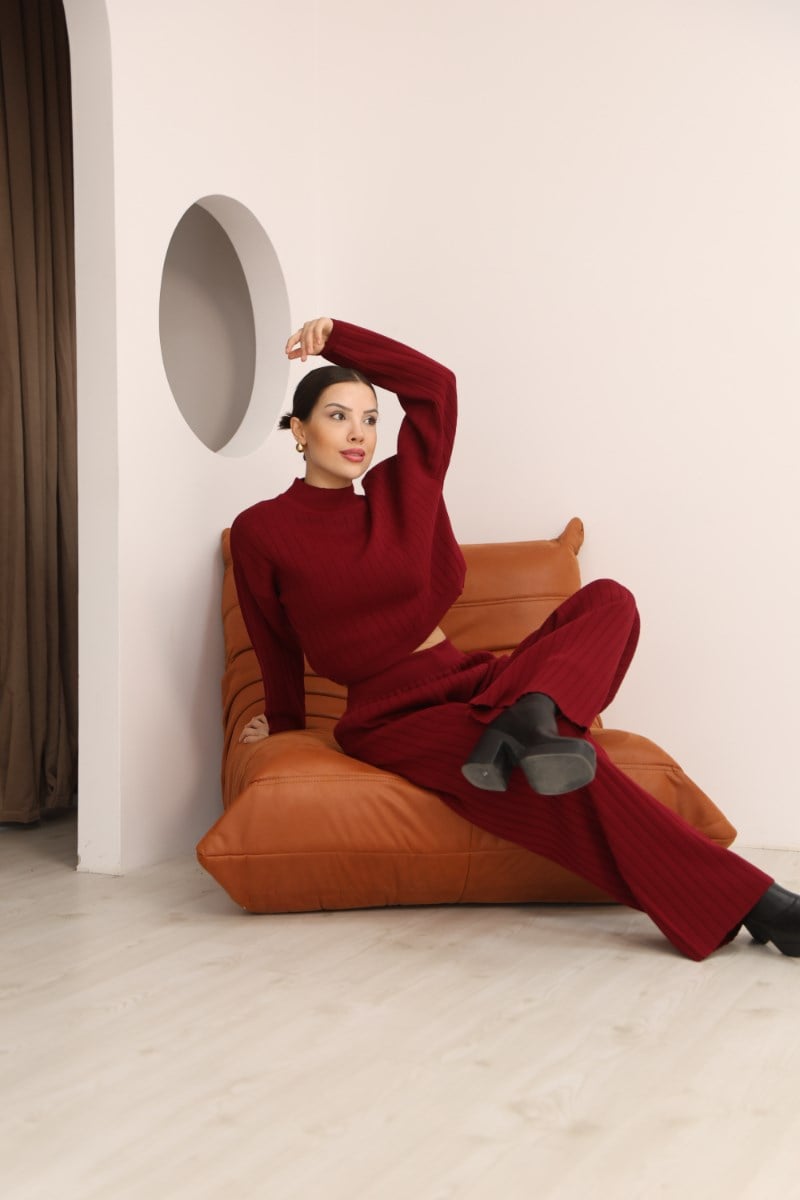 Fitilli Crop Pantolon İkili Takım