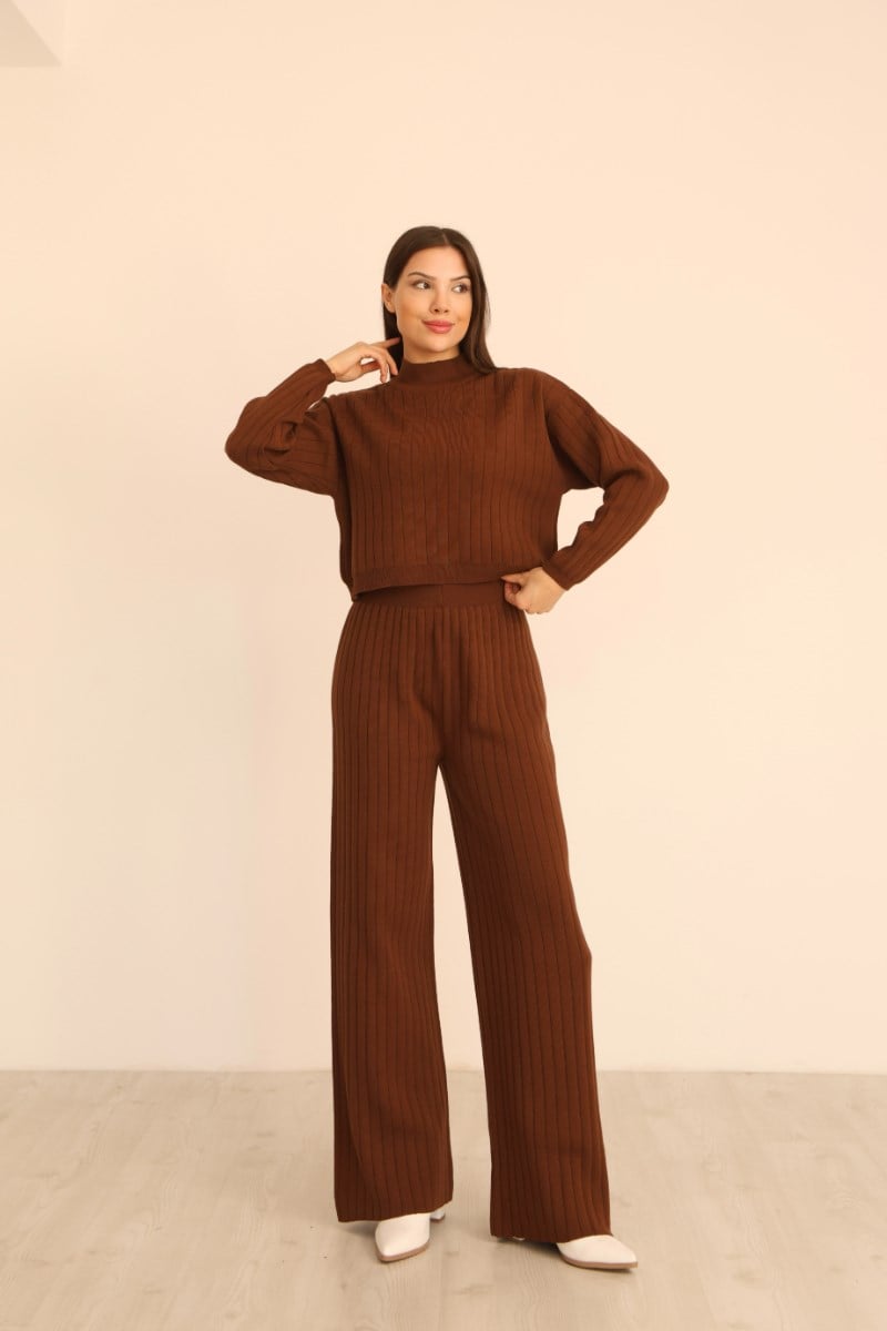 Fitilli Crop Pantolon İkili Takım