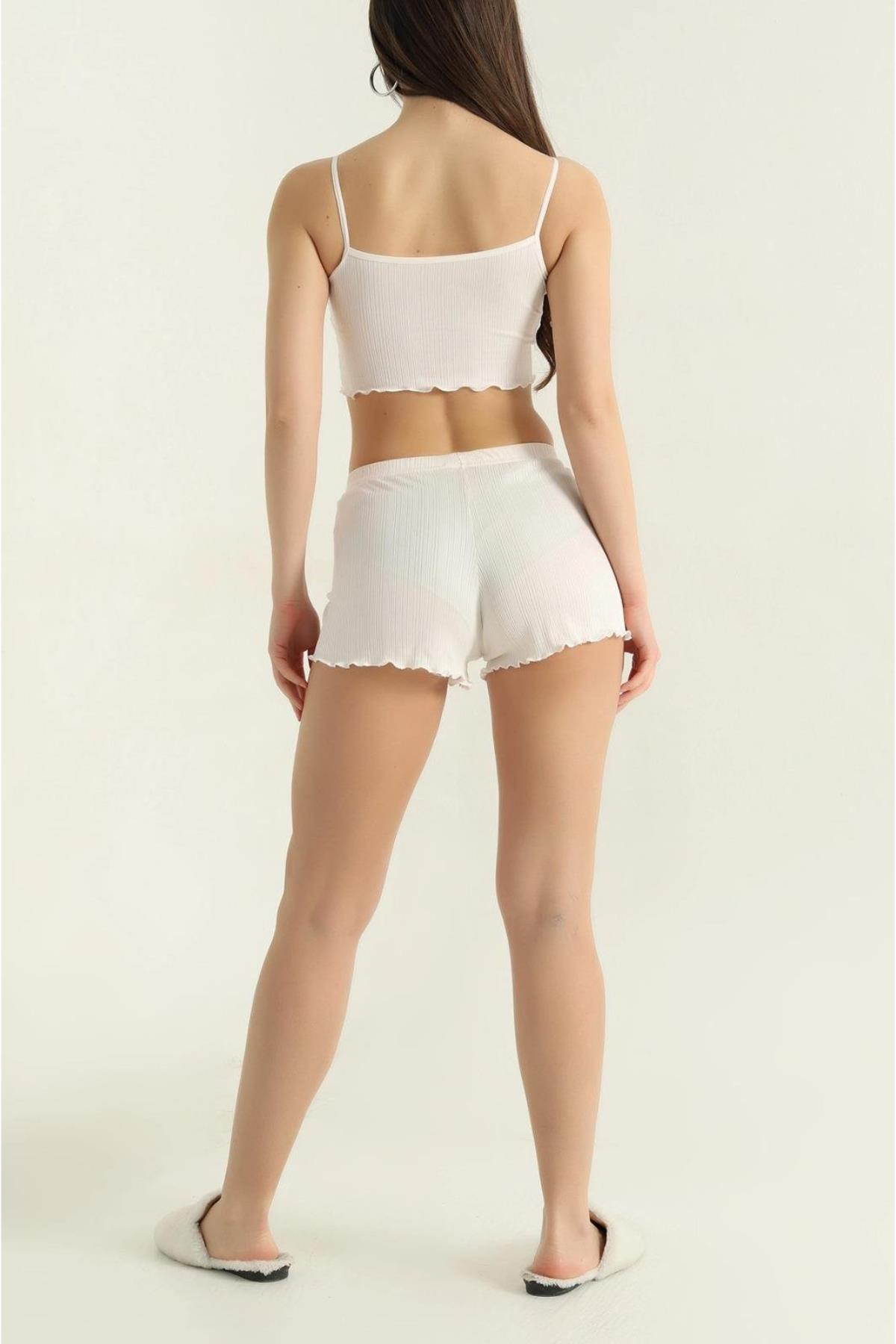 Fitilli Kadın Şortlu Pijama Takımı