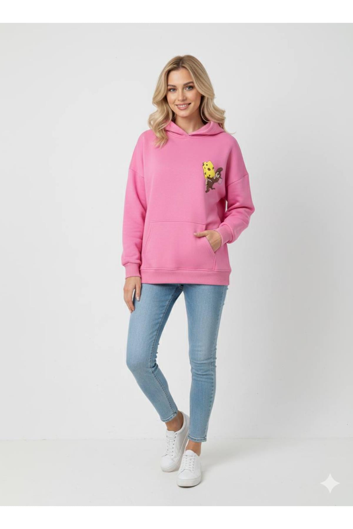 Jerry Baskılı Kapüşonlu Üç İp Sweat