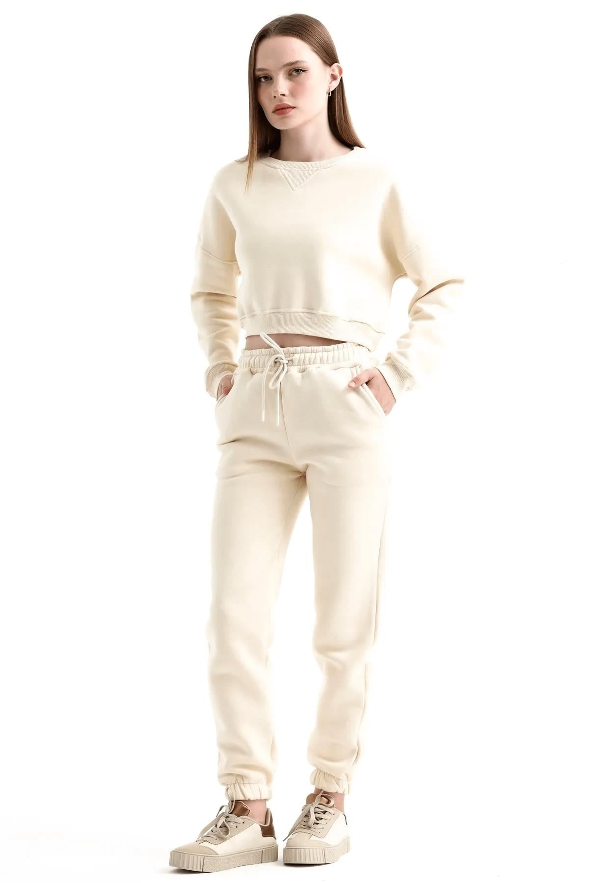 Bisiklet Yaka 3 İp Sweat Takım