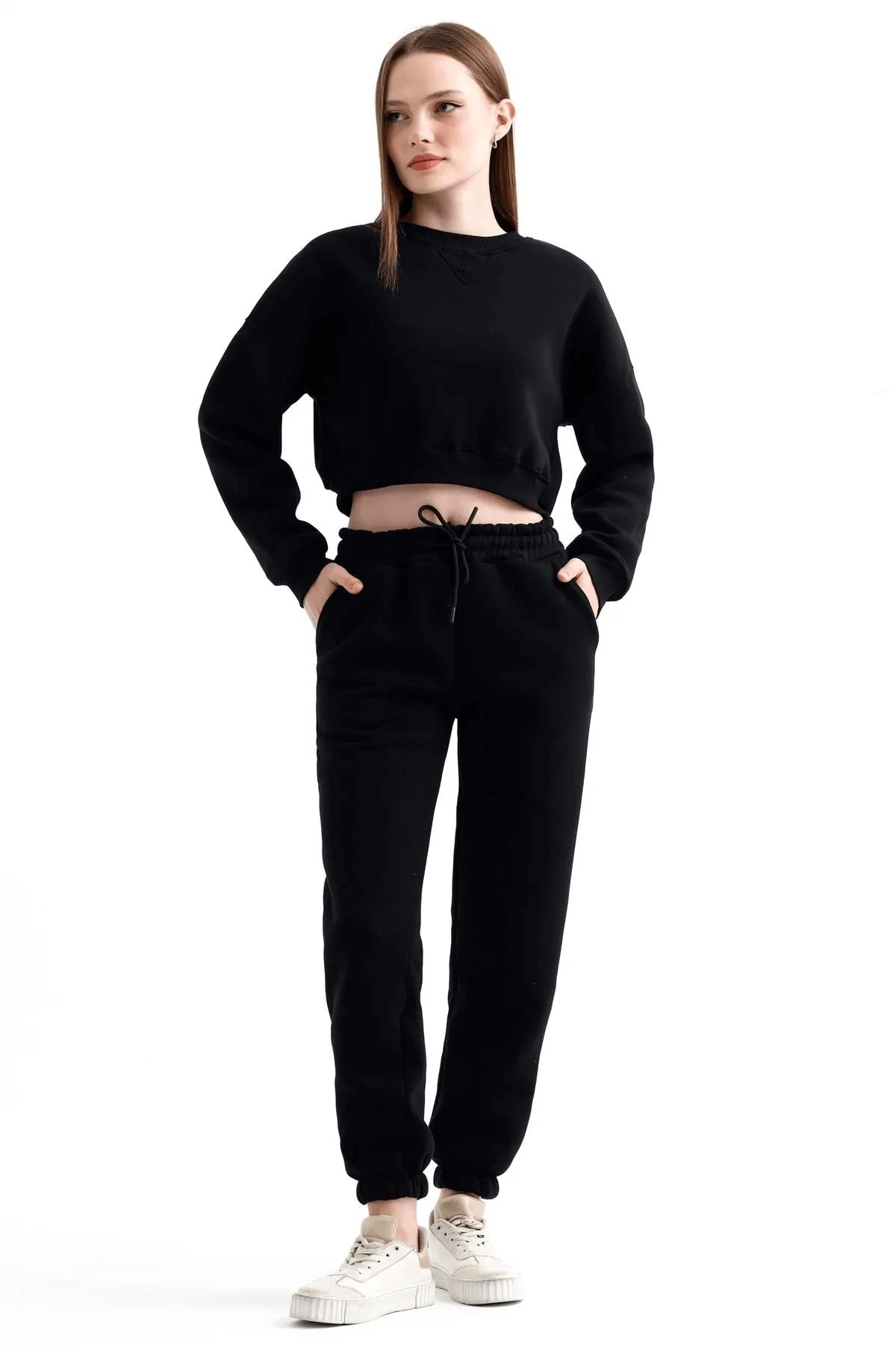 Bisiklet Yaka 3 İp Sweat Takım