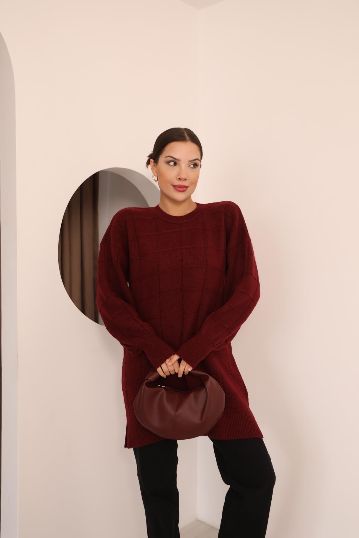 Kare Desen Triko Tunik