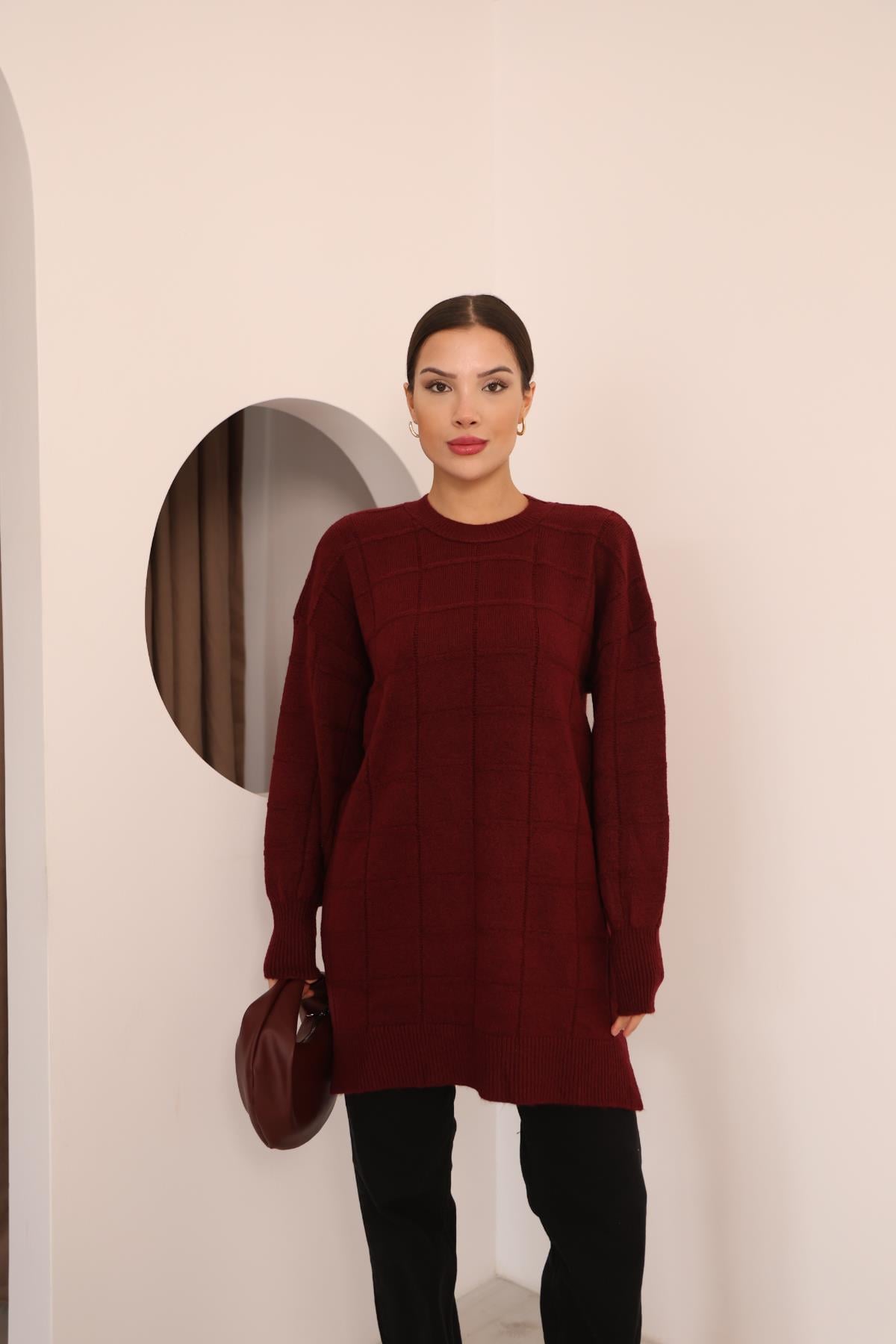 Kare Desen Triko Tunik