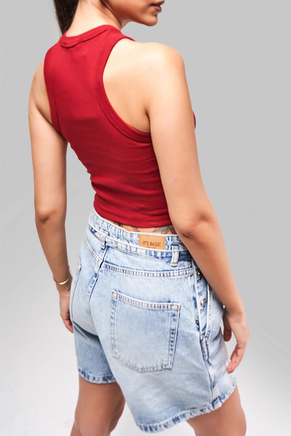 Kaşkorse Kumaş Halter Yaka Atlet