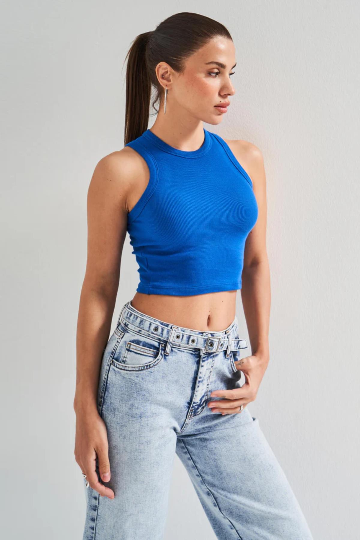Kaşkorse Kumaş Halter Yaka Atlet