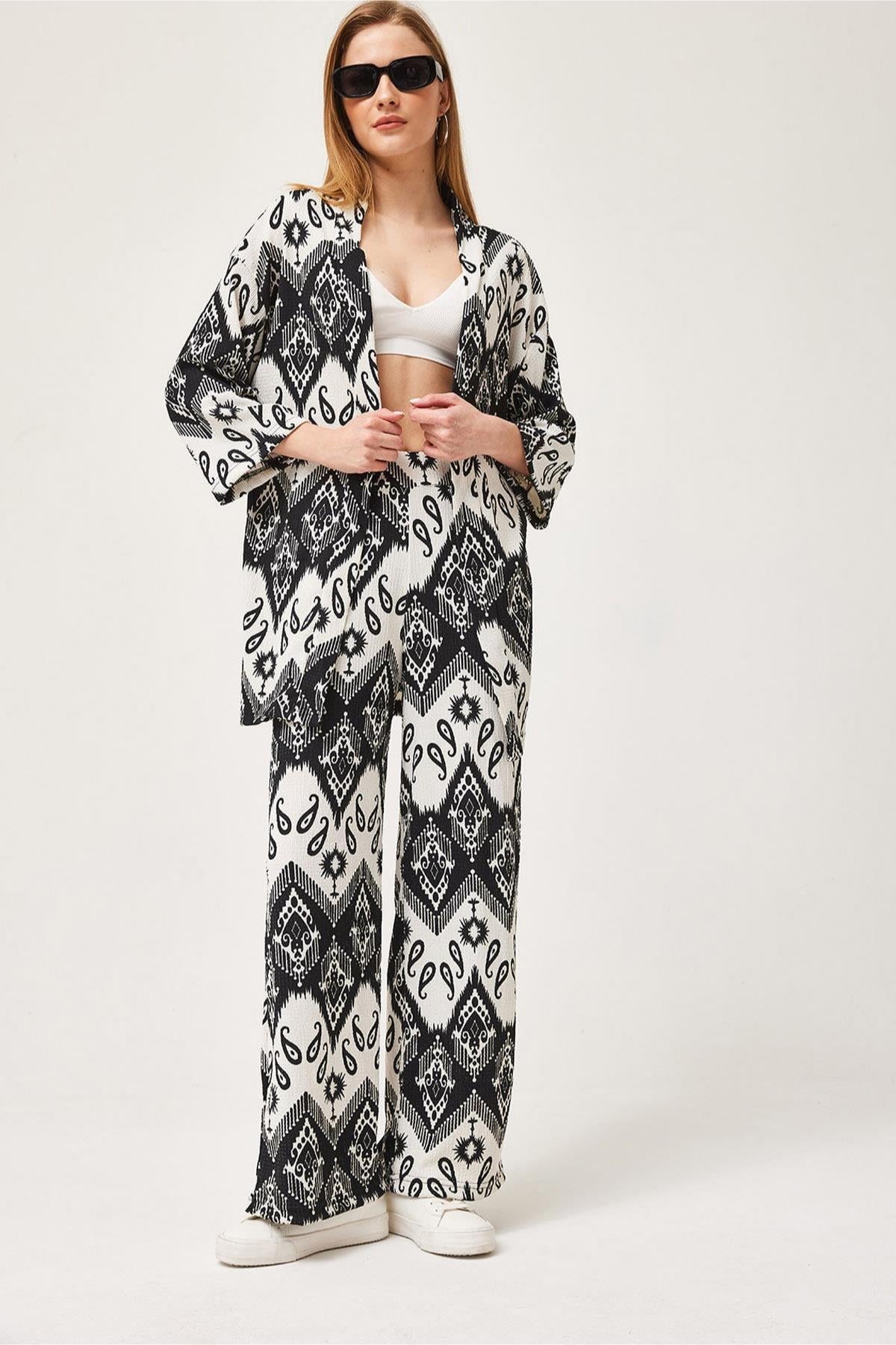 Kimono Pantolon İkili Takım