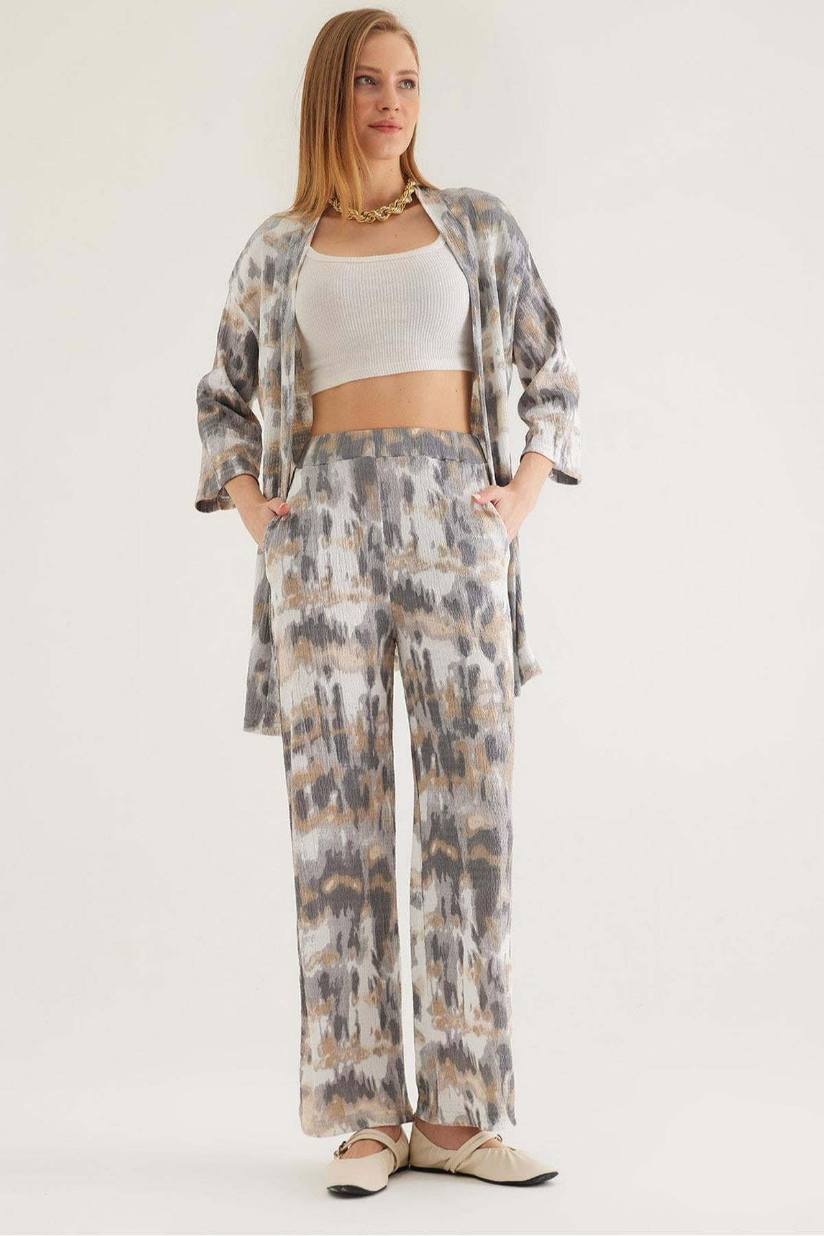 Kimono Pantolon İkili Takım