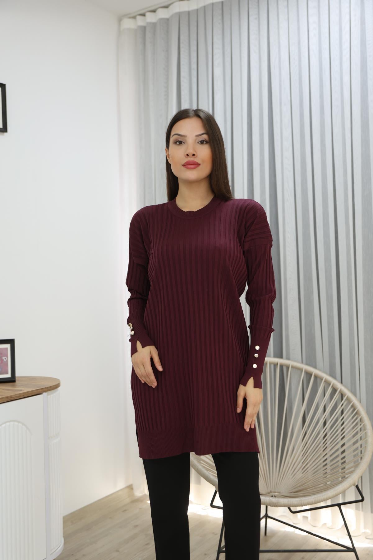 KOLU DÜĞMELİ FİTİLLİ TUNİK