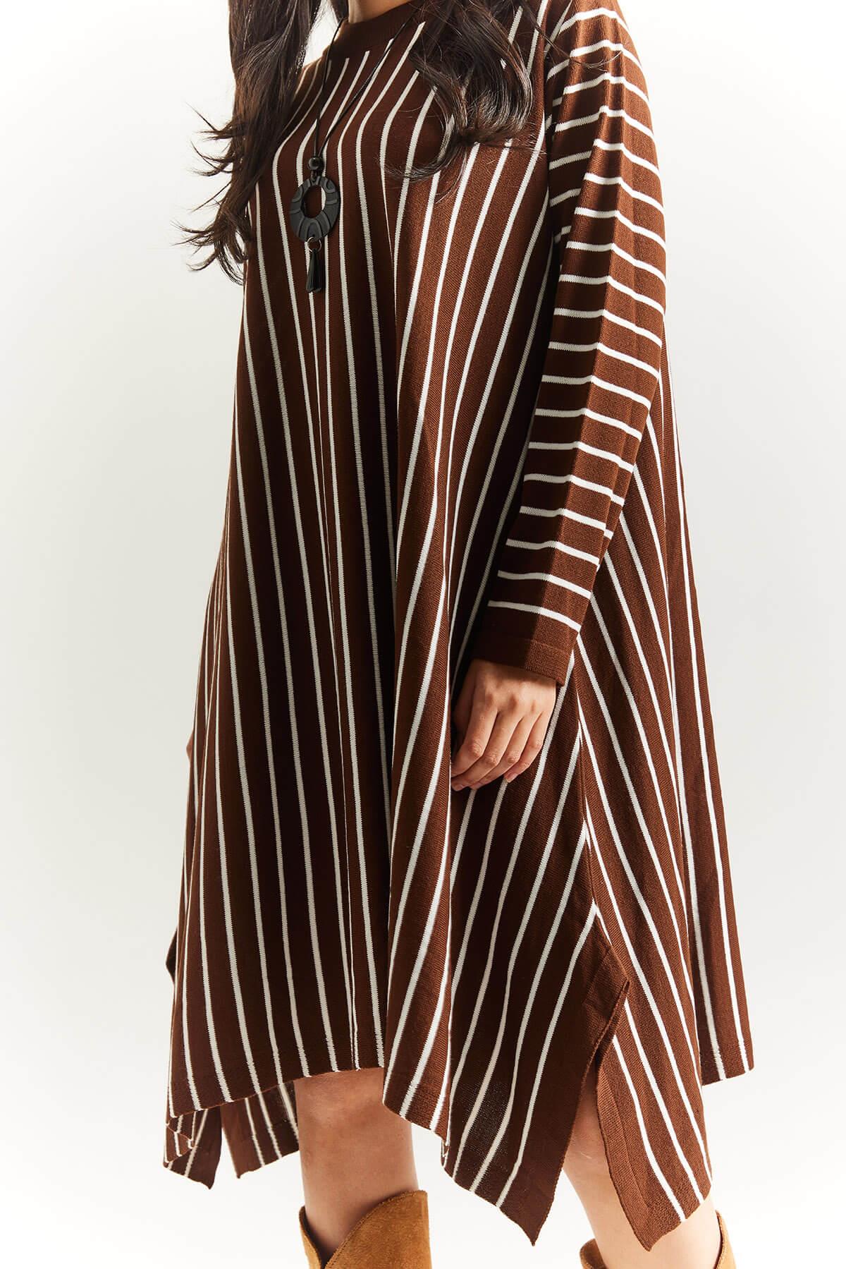 Kolyeli Çizgili Tunik