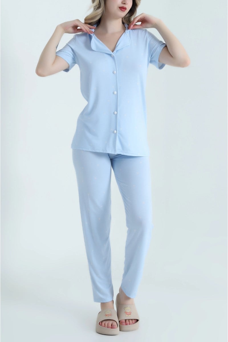 Küçük Kalp Desen Milan Pijama Takımı