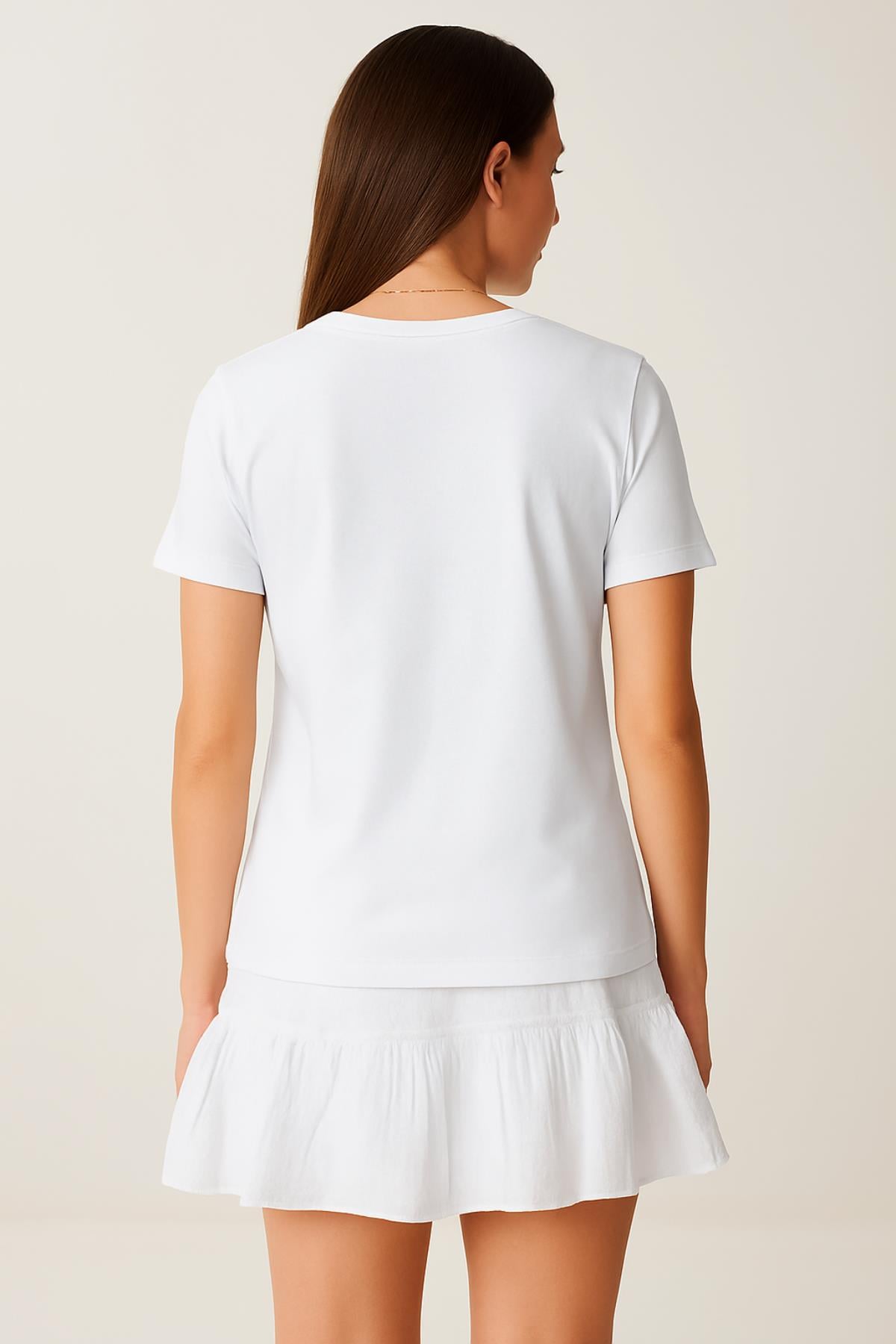 Kurdele Detay Baskılı Tshirt