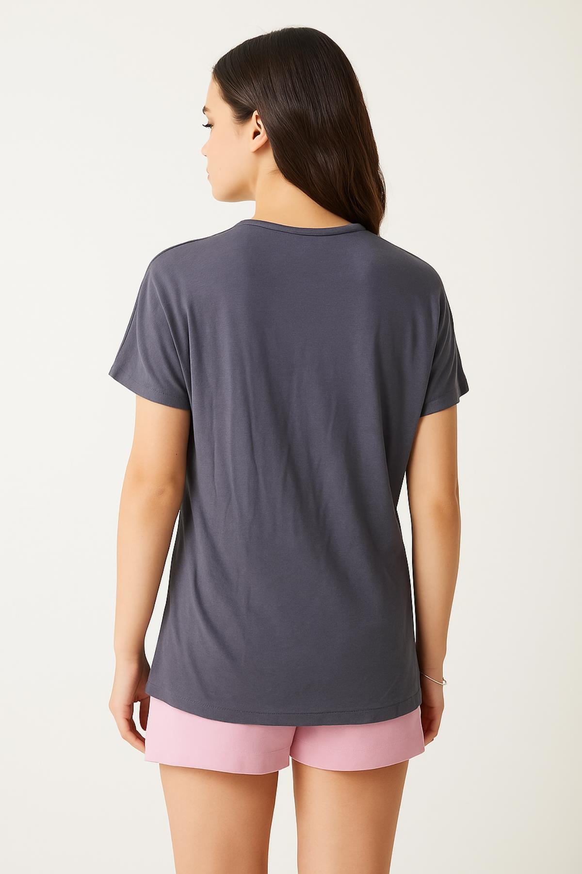 Leopar Desen Kalpli Salaş Tshirt